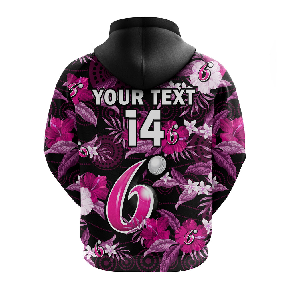 custom-text-and-number-sydney-sixers-cricket-hoodie-aboriginal-art-mix-tropical-flowers