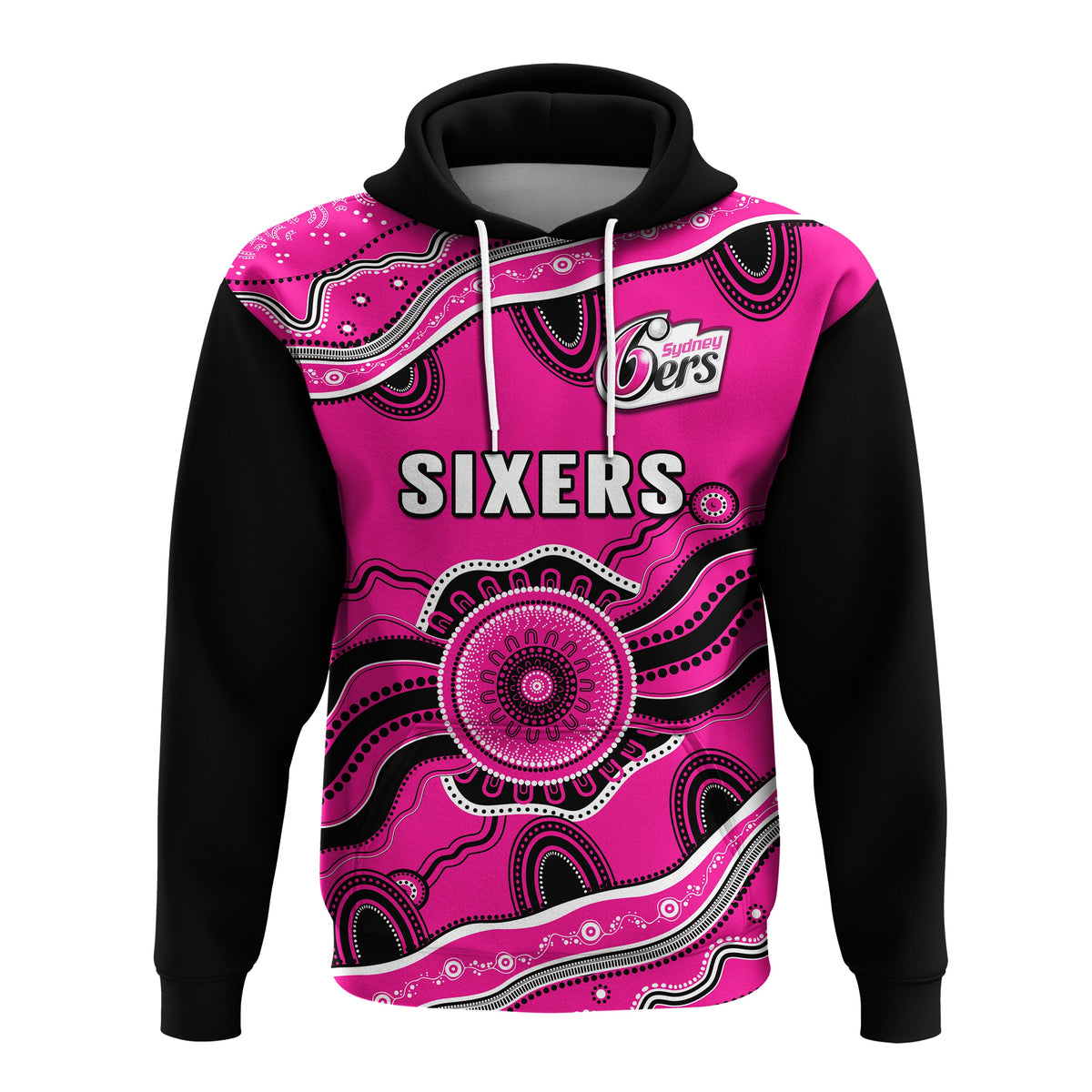 custom-text-and-number-sixers-cricket-hoodie-sydney-aboriginal-painting