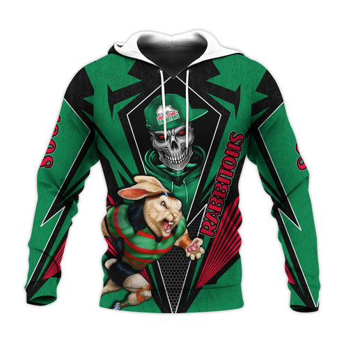 custom-personalised-rabbitohs-rugby-hoodie-mascot-south-sydney-since-1908-cool-skull