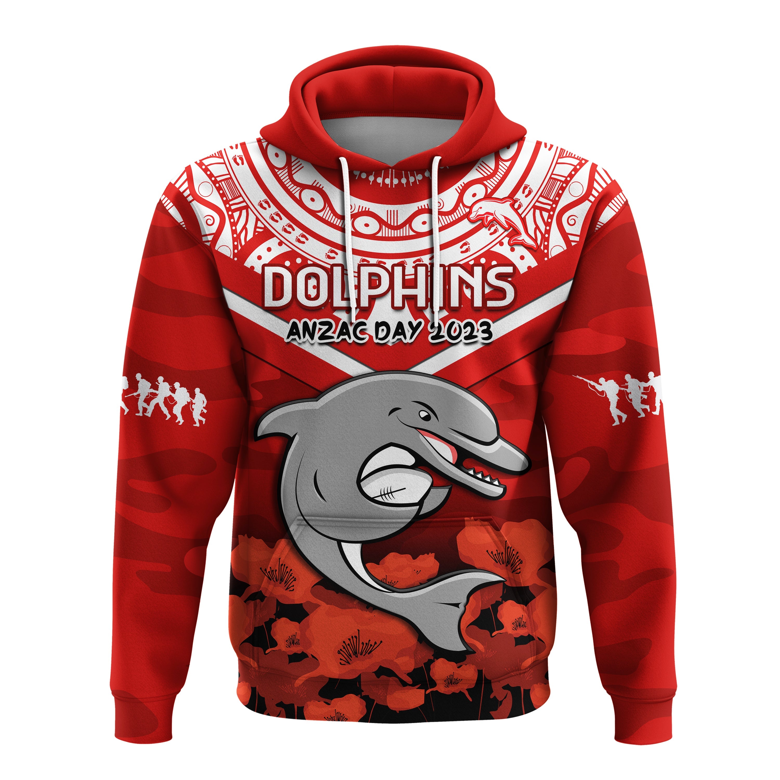 custom-text-and-number-dolphins-rugby-anzac-2023-hoodie-dots-poppy-mix-camouflage-lest-we-forget