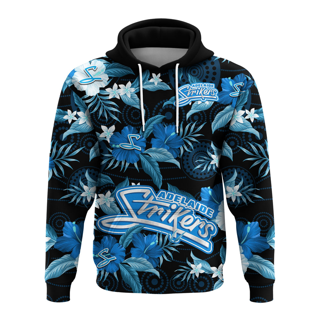 adelaide-strikers-cricket-hoodie-aboriginal-art-mix-tropical-flowers