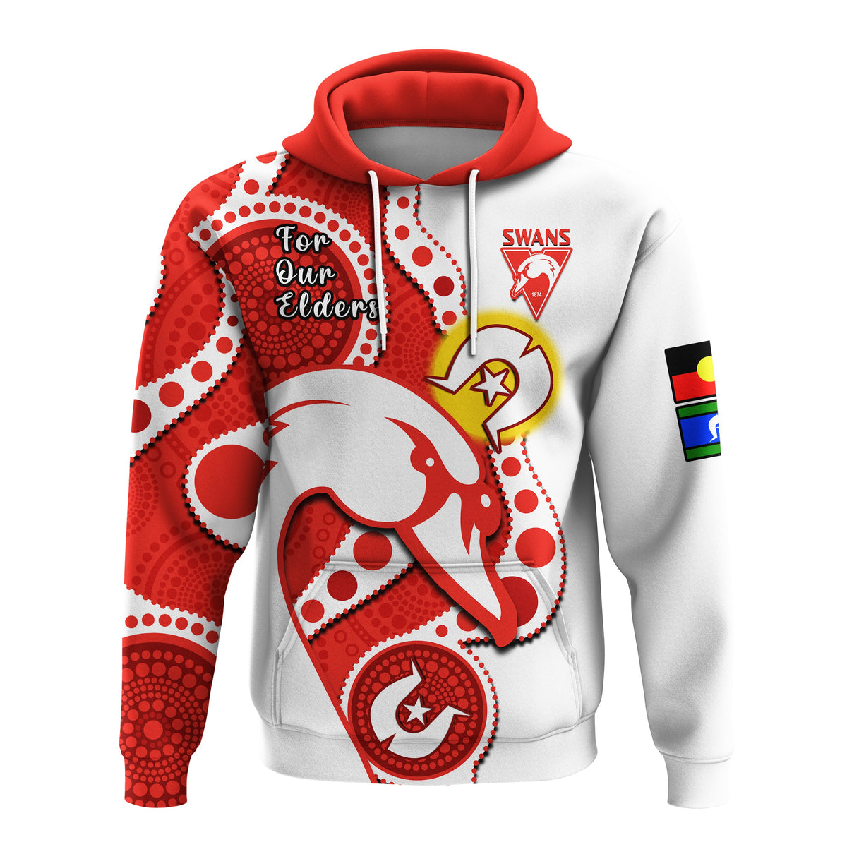custom-text-and-number-swans-football-naidoc-2023-hoodie-sydney-for-our-elders-indigenous-art
