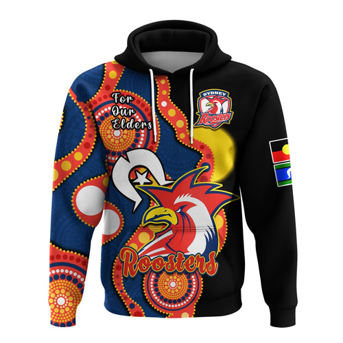 custom-text-and-number-roosters-rugby-naidoc-2023-hoodie-tricolours-for-our-elders-indigenous-art