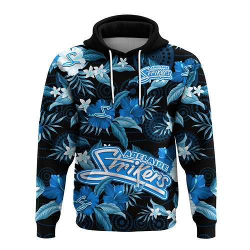 custom-text-and-number-adelaide-strikers-cricket-hoodie-aboriginal-art-mix-tropical-flowers