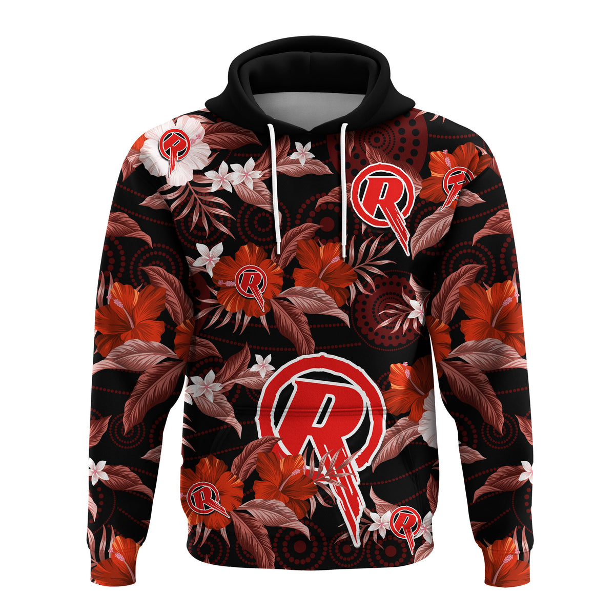 melbourne-renegades-cricket-hoodie-aboriginal-art-mix-tropical-flowers