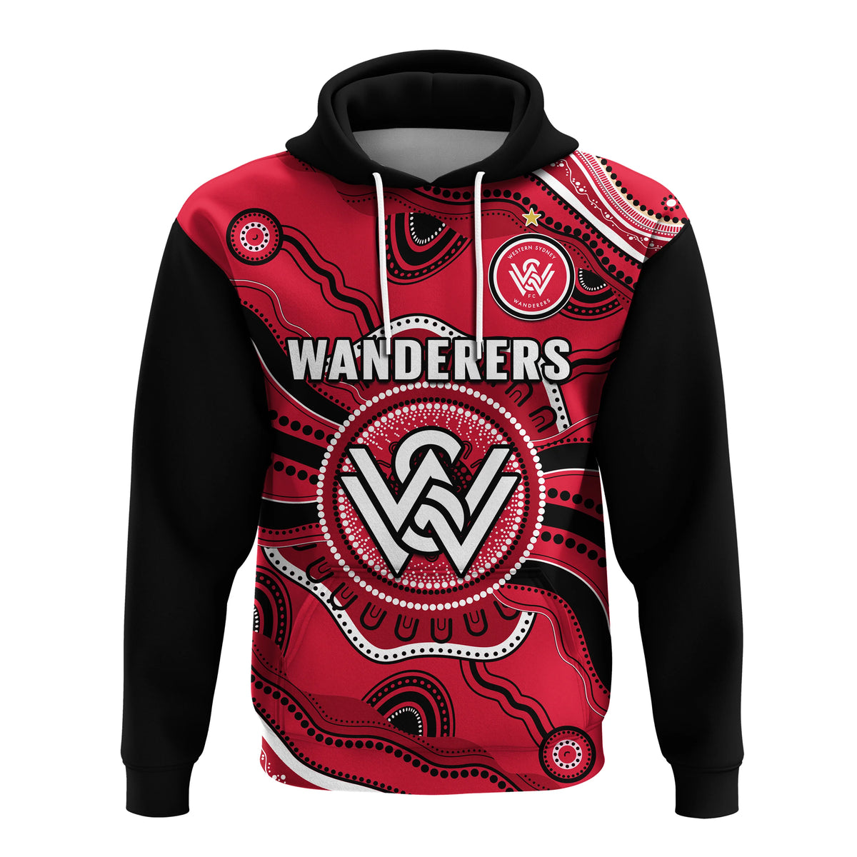 custom-text-and-number-western-sydney-wanderers-football-hoodie-aboriginal-art