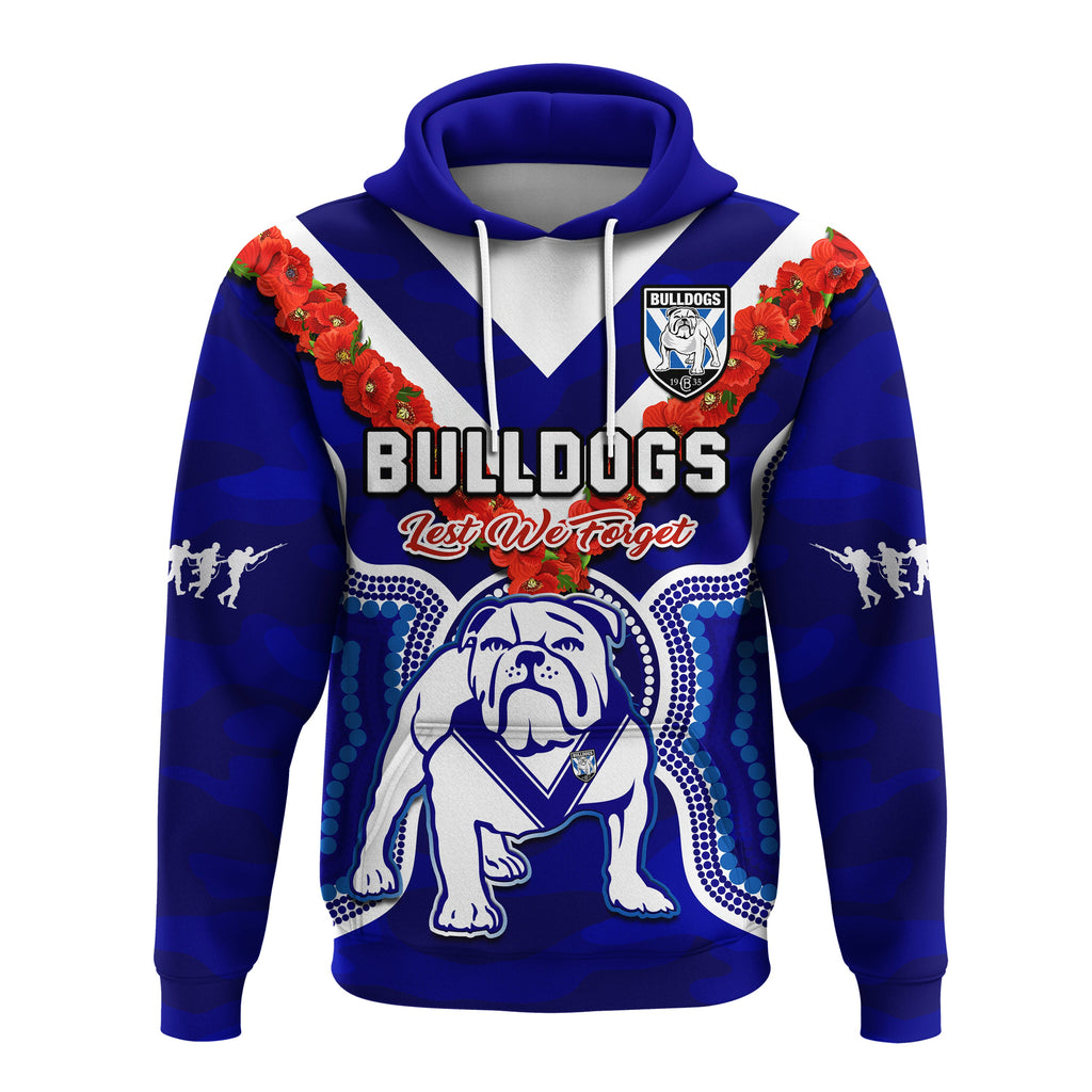 custom-text-and-number-bulldogs-rugby-anzac-2023-hoodie-dots-poppy-mix-camouflage-lest-we-forget
