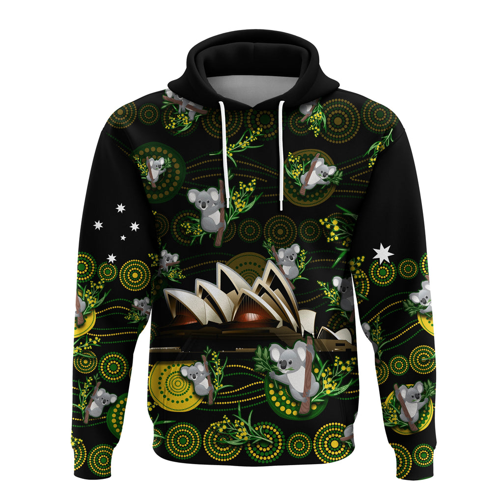 custom-personalised-australia-hoodie-aboriginal-golden-wattle-mix-koala-and-sydney-opera-house