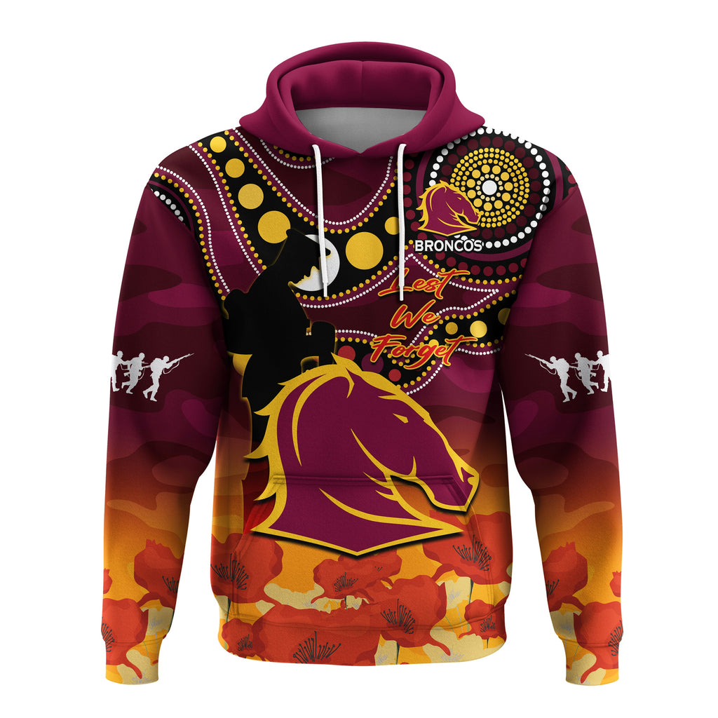 custom-text-and-number-brisbane-broncos-rugby-anzac-2023-hoodie-aboriginal-mix-poppy-lest-we-forget