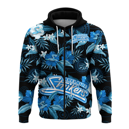adelaide-strikers-cricket-hoodie-aboriginal-art-mix-tropical-flowers