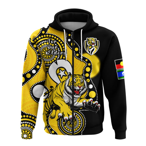 custom-text-and-number-richmond-football-naidoc-2023-hoodie-tigers-for-our-elders-indigenous-art