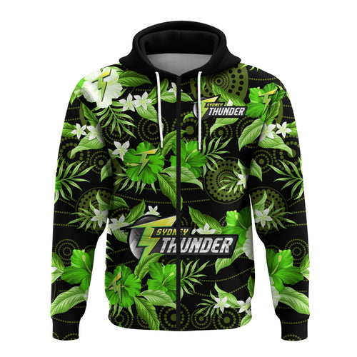 sydney-thunder-cricket-hoodie-aboriginal-art-mix-tropical-flowers