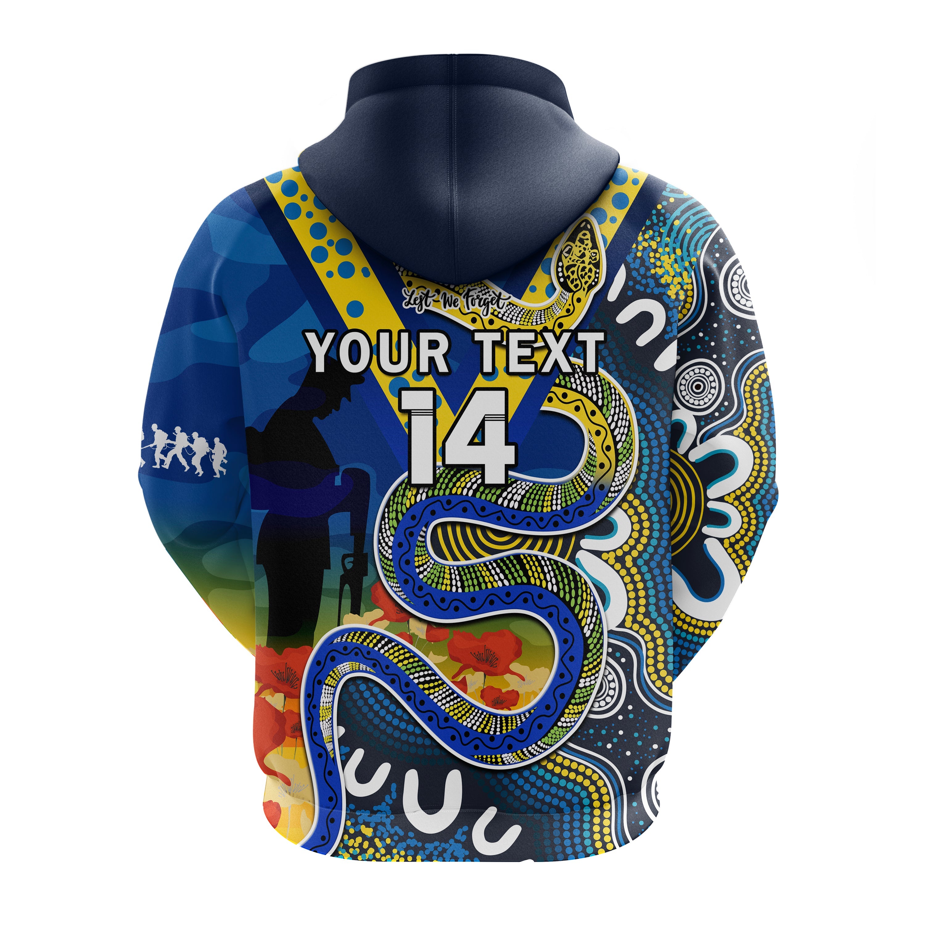 custom-text-and-number-eels-rugby-anzac-2023-hoodie-aboriginal-mix-poppy-lest-we-forget