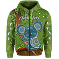 custom-personalised-koala-climbing-tree-zip-hoodie-aboriginal-aussie