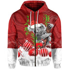 custom-personalised-australia-koala-aboriginal-zip-hoodie-merry-christmas