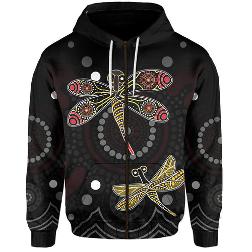 custom-personalised-aboriginal-dot-zip-hoodie-butterfly-victory