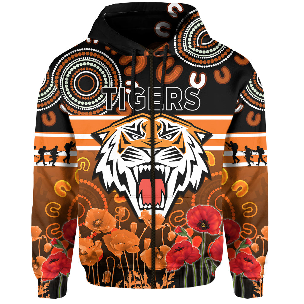 custom-text-and-number-wests-tigers-anzac-2022-hoodie-aboriginal-lest-we-forget