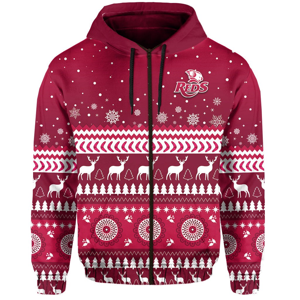 custom-personalised-reds-christmas-zip-hoodie-queensland-rugby-indigenous