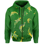custom-personalised-aboriginal-art-zip-hoodie-animals-australia-version-green