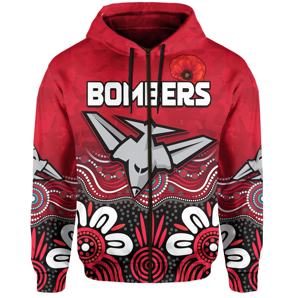 custom-text-and-number-bombers-anzac-2022-hoodie-essendon-football-aboriginal-remember-them