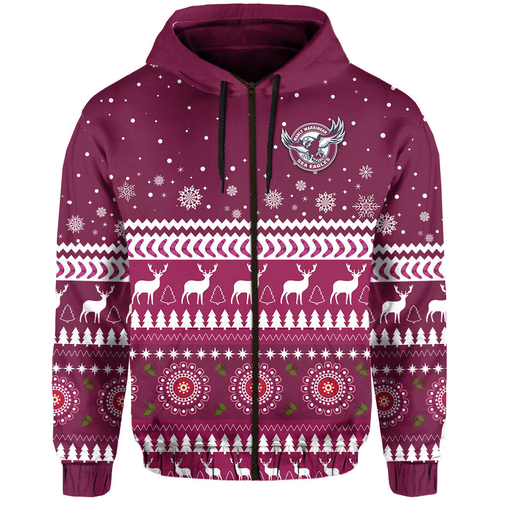custom-personalised-sea-eagles-christmas-zip-hoodie-shirt-manly-warringah