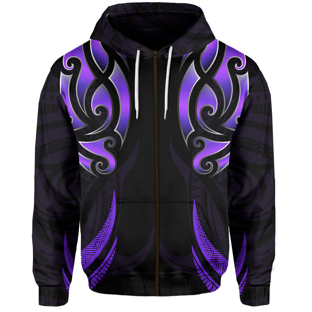 custom-personalised-new-zealand-maori-zip-hoodie-simple-love-purple