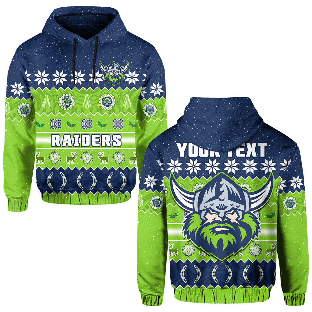 custom-personalised-raiders-christmas-hoodie-the-green-machine-aboriginal-art-merry-xmas