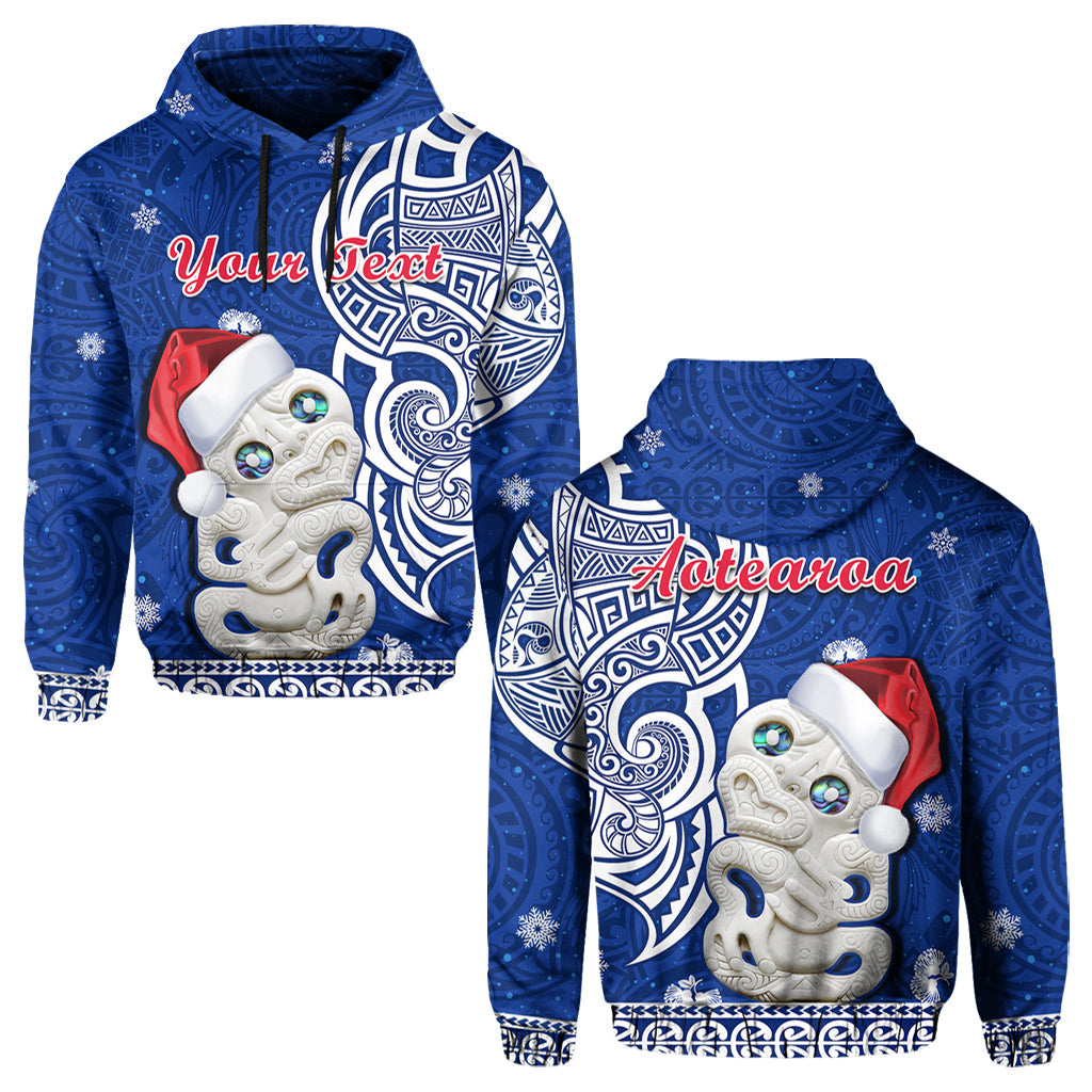 custom-personalised-new-zealand-christmas-hoodie-hei-tiki-blue-pohutukawa-meri-kirihimete