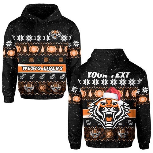 custom-personalised-wests-tigers-christmas-hoodie-aboriginal-art-merry-xmas