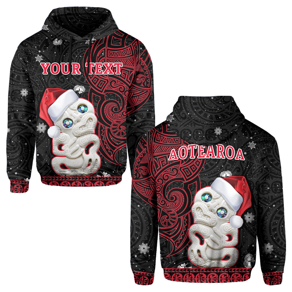custom-personalised-new-zealand-christmas-hoodie-hei-tiki-red-pohutukawa-meri-kirihimete
