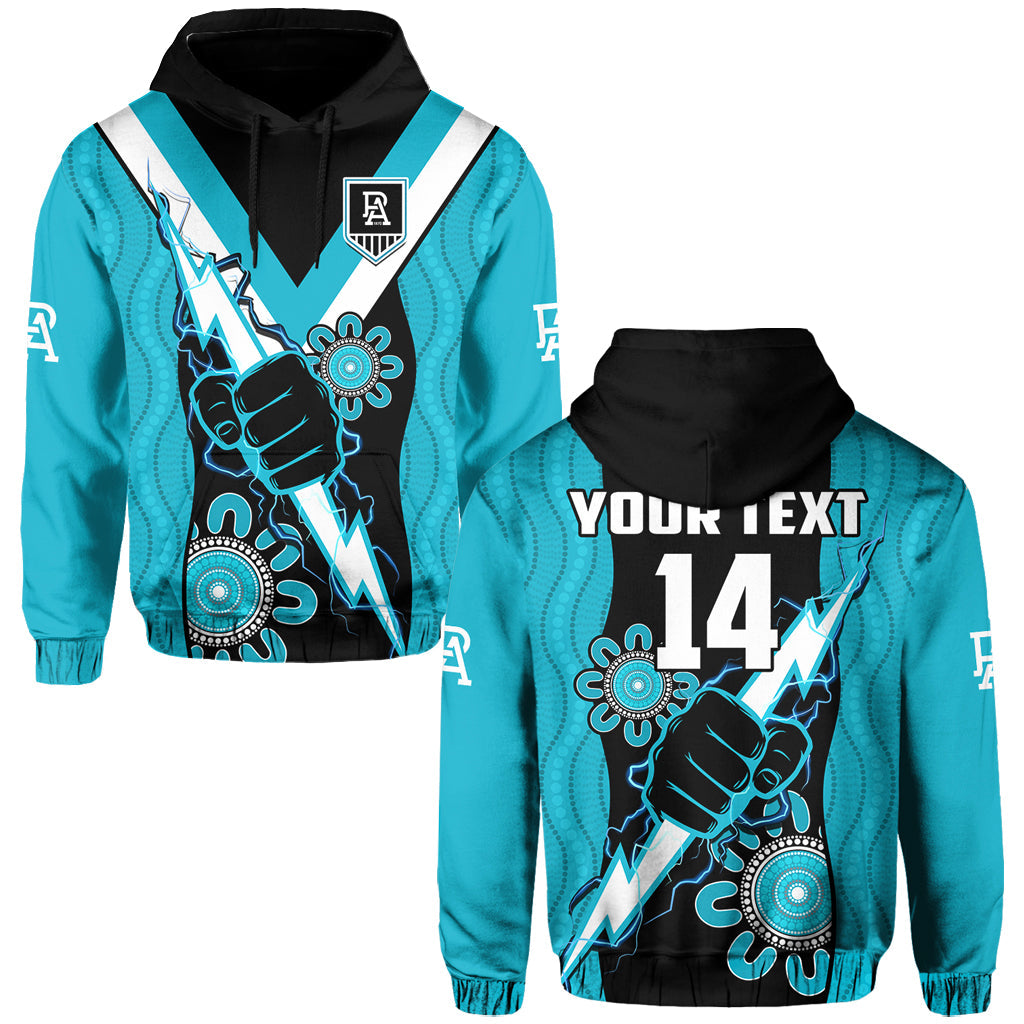 custom-text-and-number-port-adelaide-football-hoodie-power-thunder-hand-mix-aboriginal-dynamic