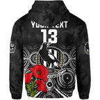 custom-text-and-number-magpies-football-anzac-day-hoodie-aboriginal-poppy-flowers