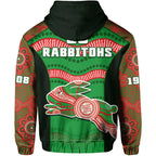rabbitohs-rugby-hoodie-souths-1908-aboriginal-dot-painting-go-bunnies