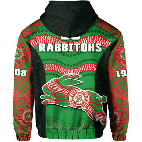 rabbitohs-rugby-hoodie-souths-1908-aboriginal-dot-painting-go-bunnies