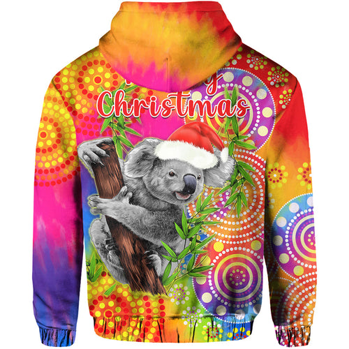 australia-koala-aboriginal-hoodie-rainbow-tie-dye-merry-christmas