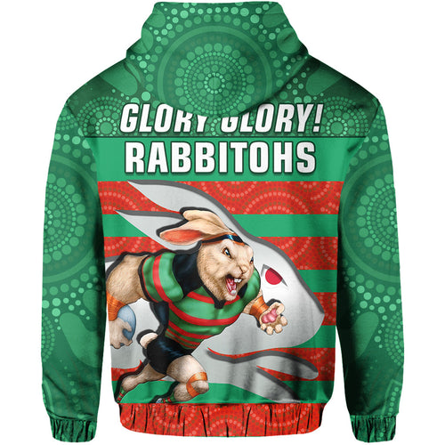 rabbitohs-rugby-hoodie-aboriginal-dot-painting-glory-glory-sporty-style