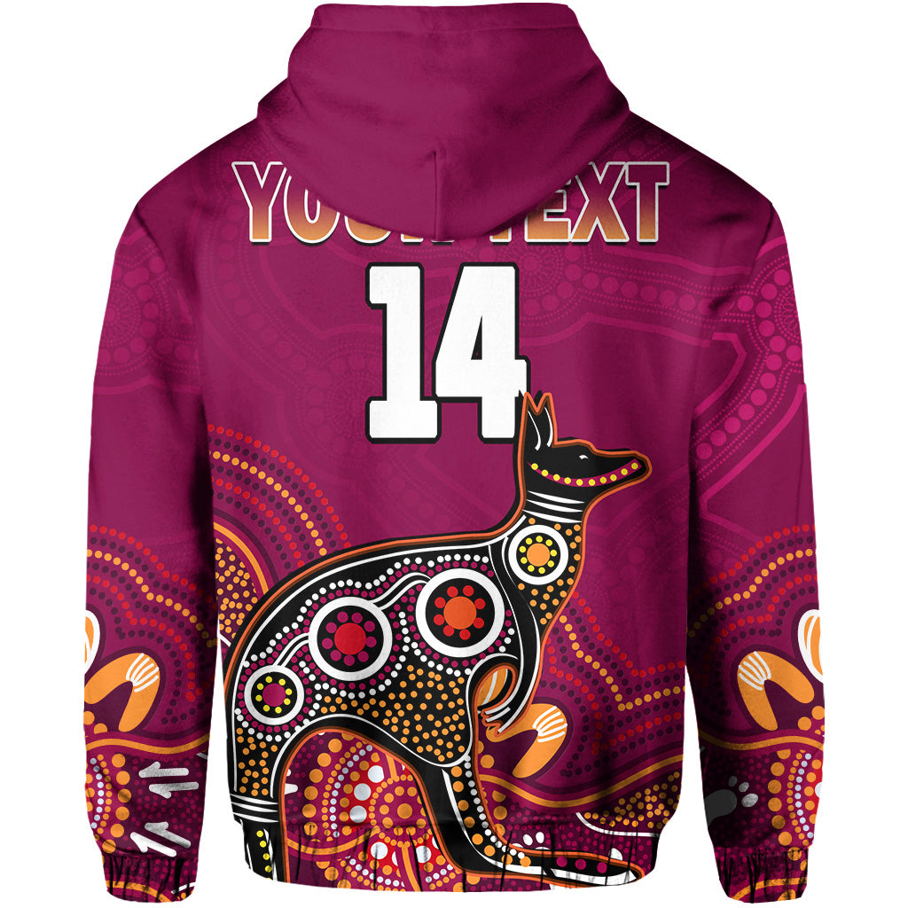 custom-text-and-number-maroons-rugby-hoodie-queensland-kangaroo-aboriginal-dot-paintings