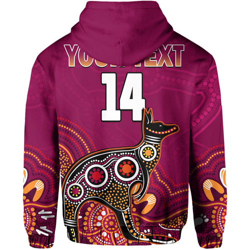 custom-text-and-number-maroons-rugby-hoodie-queensland-kangaroo-aboriginal-dot-paintings