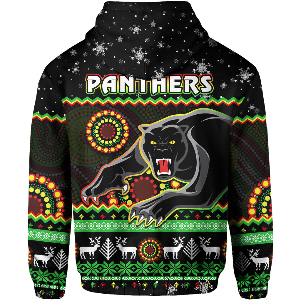 panthers-christmas-hoodie-aboriginal-pattern-penrith-black-version