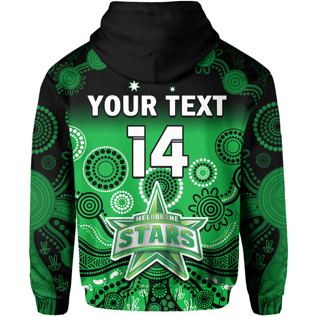 custom-text-and-number-stars-cricket-hoodie-melbourne-team-green-gradient-aboriginal-art