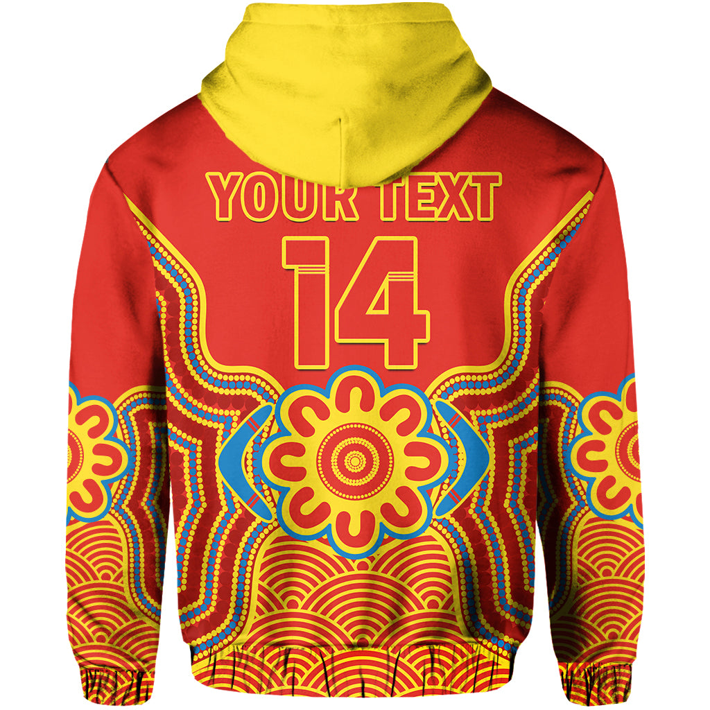 custom-text-and-number-gold-coast-football-hoodie-suns-indigenous-pattern