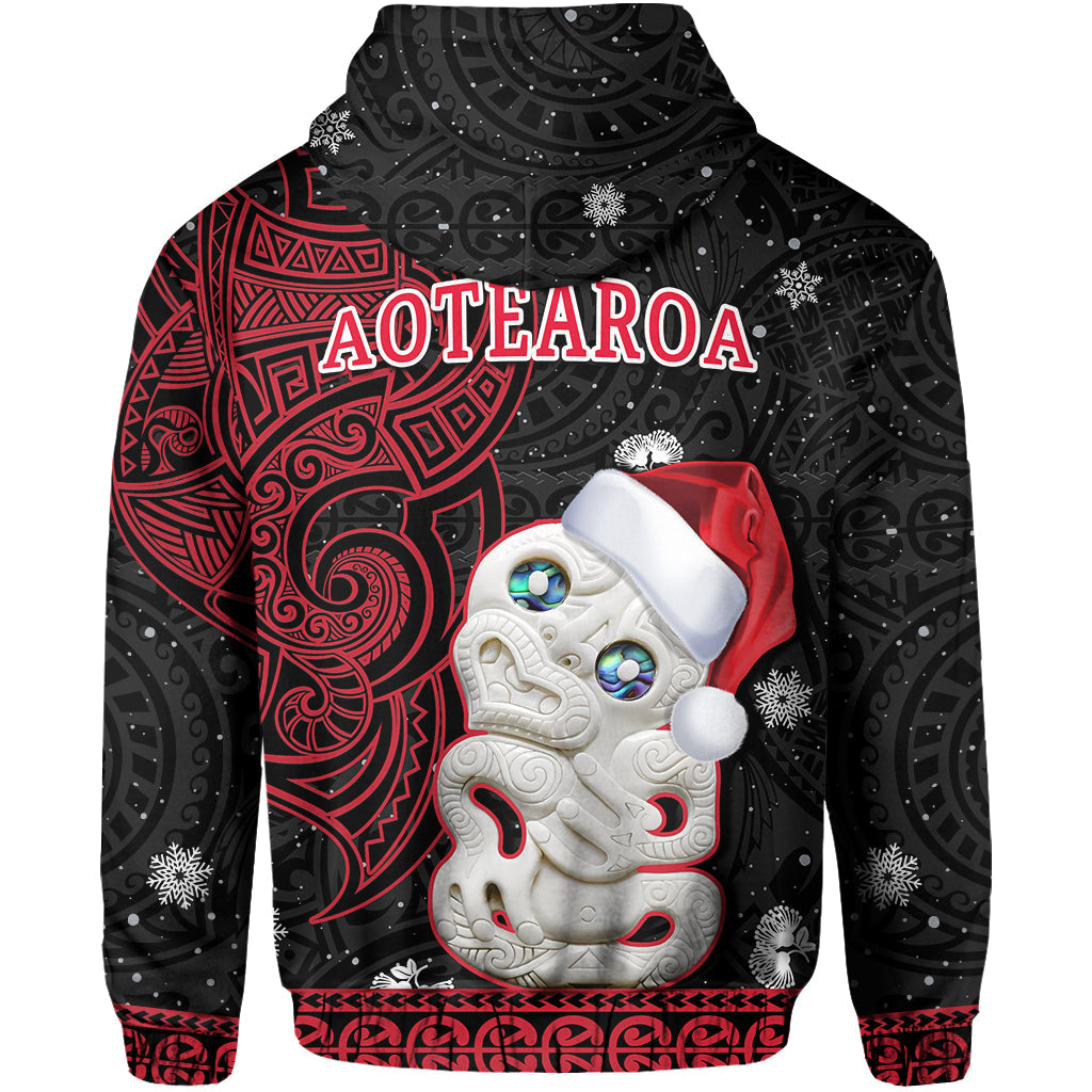 custom-personalised-new-zealand-christmas-hoodie-hei-tiki-red-pohutukawa-meri-kirihimete