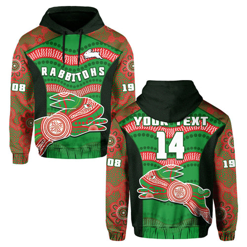custom-text-and-number-rabbitohs-rugby-hoodie-souths-1908-aboriginal-dot-painting-go-bunnies