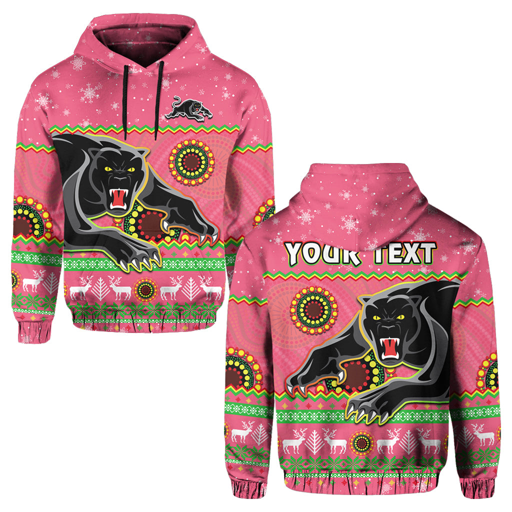 custom-personalised-panthers-christmas-hoodie-aboriginal-pattern-penrith-pink-version