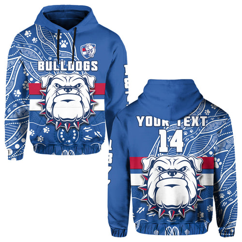 custom-text-and-number-bulldogs-football-hoodie-scraggers-1877-aboriginal-dot-painting-newest-version