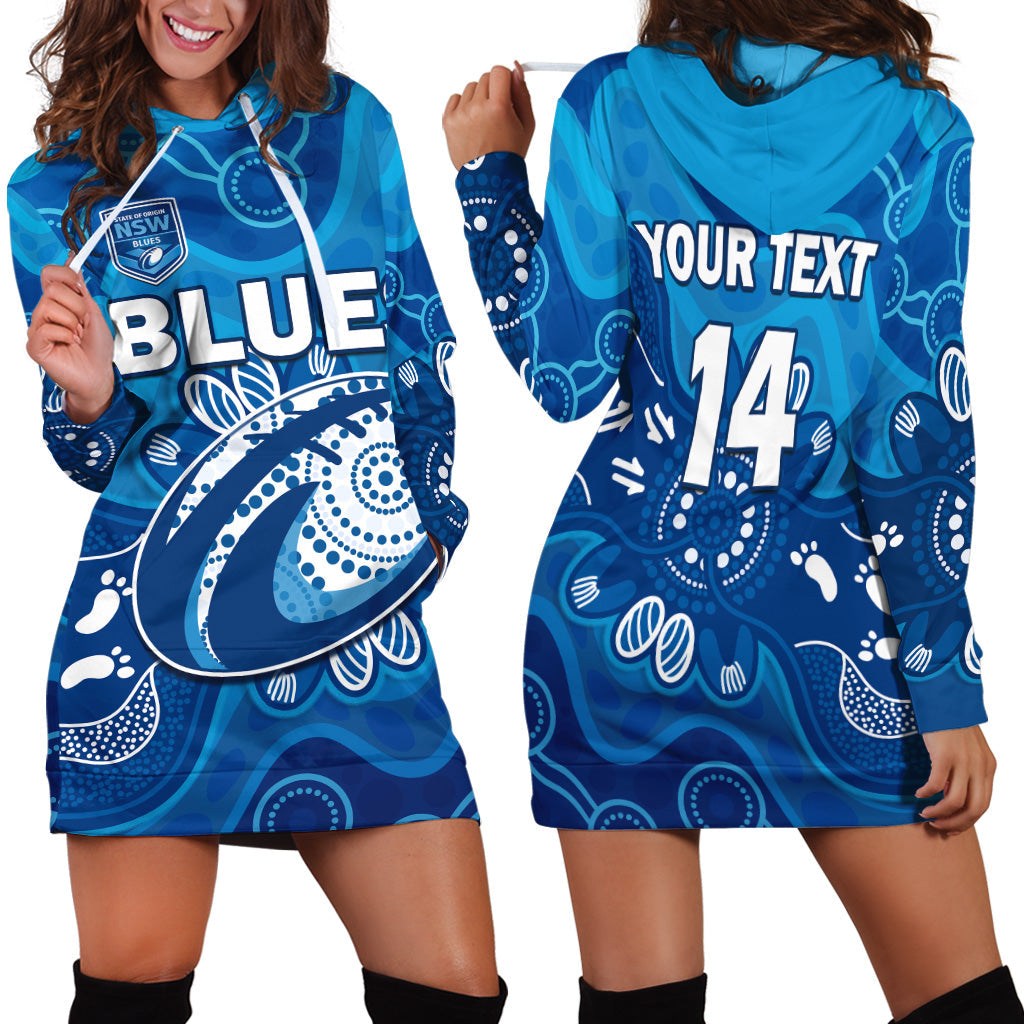custom-text-and-number-nsw-blues-hoodie-dress-new-south-wales-aboriginal-art