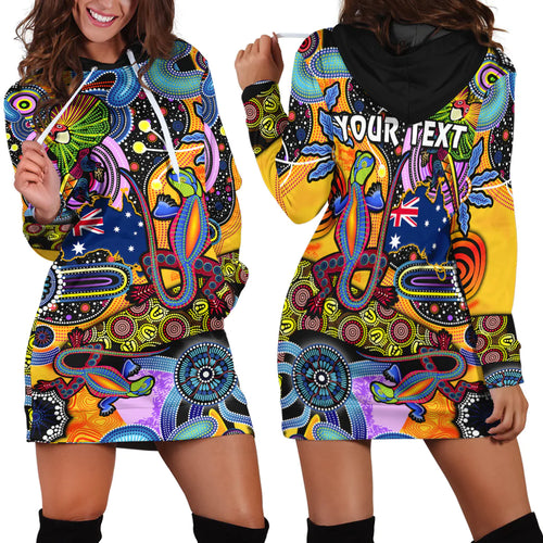 custom-personalised-australia-hoodie-dress-indigenous-animal-artsy