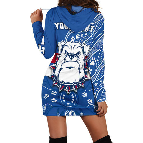 custom-personalised-bulldogs-football-hoodie-dress-scraggers-1877-aboriginal-dot-painting-newest-version