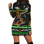 panthers-christmas-hoodie-dress-aboriginal-pattern-penrith-black-version