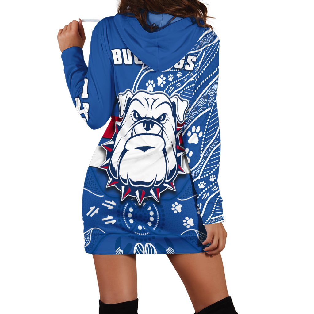 bulldogs-football-hoodie-dress-scraggers-1877-aboriginal-dot-painting-newest-version